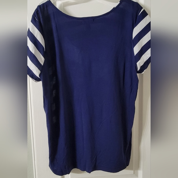 NWT XL Gap White/Navy Striped Blouse - Womens - Picture 2 of 4